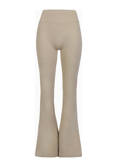 Because Of Alice Base Sculpting Flared Leggings Şekillendirici Yüksek Bel Bol Paça Kadın Tayt Açık Kahverengi