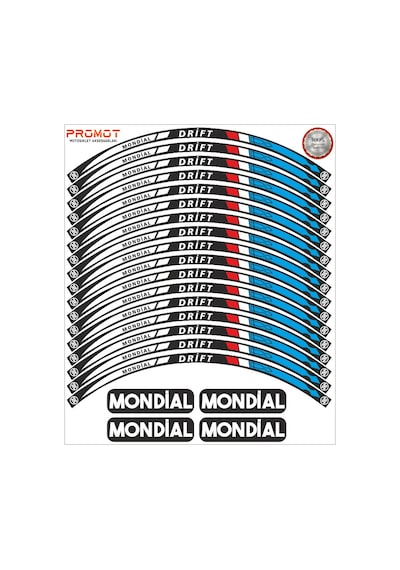 Motosiklet Jant Şeridi Mondial Drift 9 Nötr