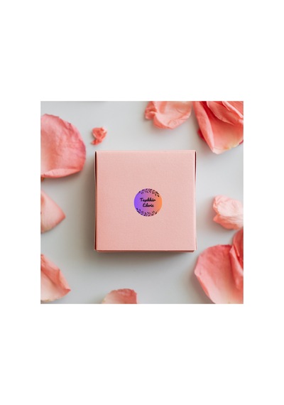96 Adet Mor Pembe Teşekkür Ederiz Etiketi 4x4 Cm Yapraklı Yuvarlak Ambalaj Paket Kutu Sticker Yapışkanlı Bordo