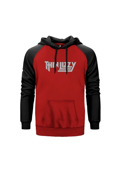 Thin Lizzy Logo Kırmızı Renk Reglan Kol Sweatshirt