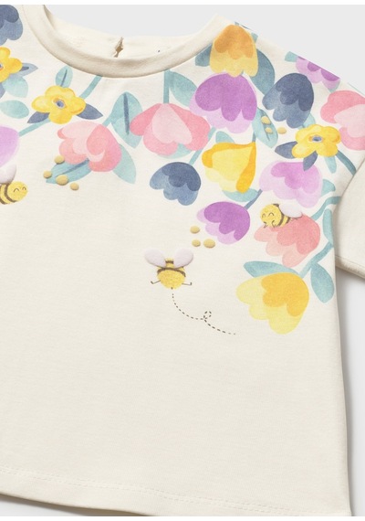 Mayoral Kız Bebek Baskılı Tshirt Bej
