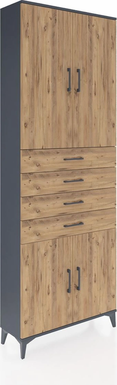 Arges Dolap 3 Raflı 4 Çekmeceli 4 Kapaklı 88x30x243 Antrasit-çam Antrasit Arges Dolap 3 Raflı 4 Çekmeceli 4 Kapaklı 88x30x243 Antrasit-çam Antrasit