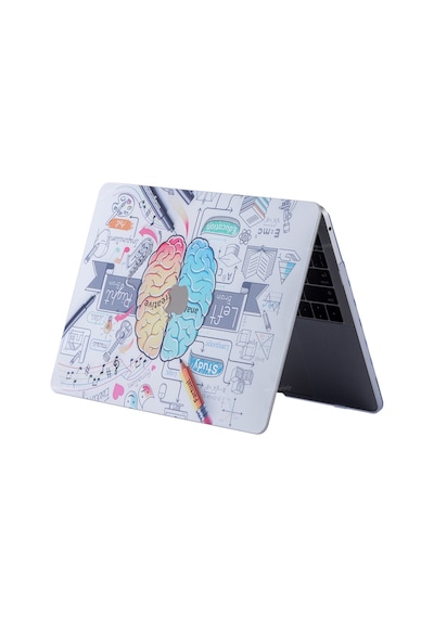 Macbook Air Kılıf 13.6 İnç M2 M3 M4 M5 Uyumlu Brain Tasarım Tpu Sert Kapak İnce Hafif Darbe Koruma Gri
