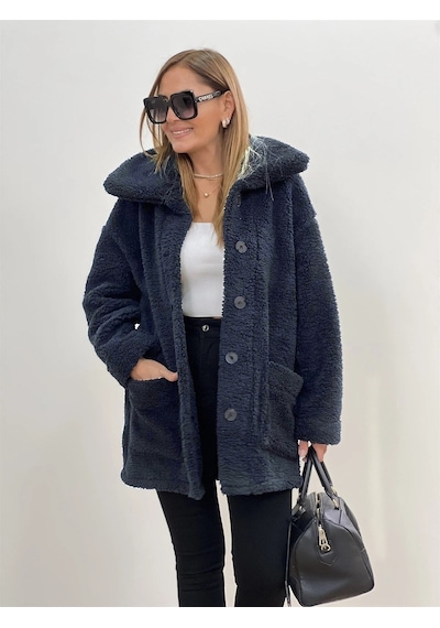 Barbora Peluş Rahat Kışlık Ceket Ws06füme1 001