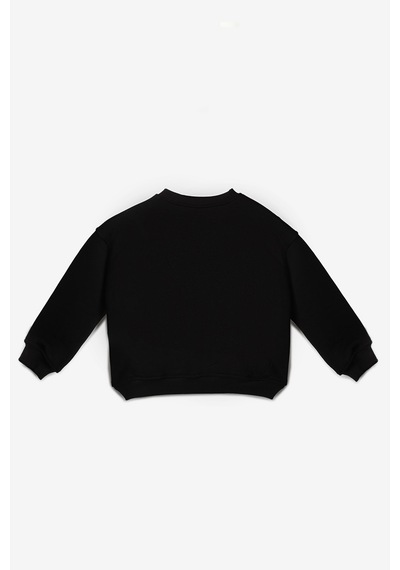 Le Mabelle Siyah Fiyonk Detaylı Uzun Kollu Kız Çocuk Sweatshirt Siyah