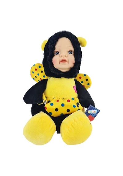 Sevimli Bebek Yüzlü Arı Peluş Oyuncak Uyku Arkadaşı 35 Cm Sarı