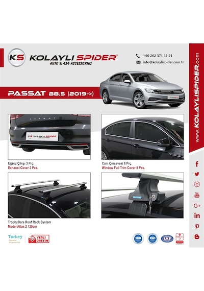 Vw Passat B8.5 R-line Çamurluk Çıtası 4prç Abs Krom 2019 Ve Sonrası