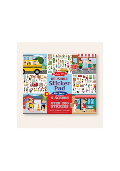 Melissa & Doug Yeniden Kullanılabilir Sticker Pad - Kasabam Serisi 200+ Çıkartma, 5 Sahne