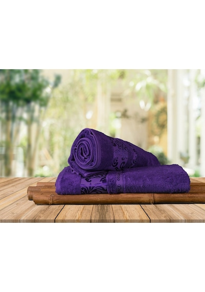 Mulberry Bambu Havlu %100 Organik Bambu Havlu Seti 50 x 90 - 6'lı Paket Premium Ultra Yumuşak Dekoratif Mor