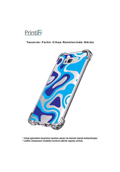 Huawei P Smart 2021 Köşe Korumalı Antişok Kapak Renkli Desen Tasarımlı Şeffaf Kılıf
