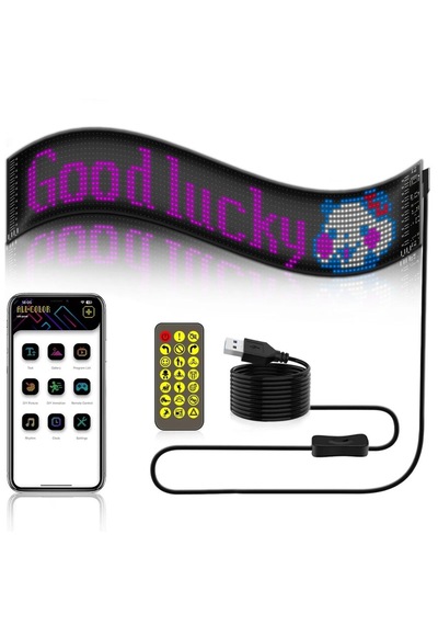 Büyük Boy 64 Cm X 12 Cm Matrix Panel Dijital Kayar Rgb Ekran Kum