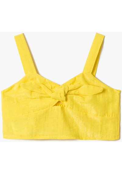 Koton Crop Üst Askılı Önü Büzgülü Sarı 2skg60140aw 2SKG60140AW161 Sarı