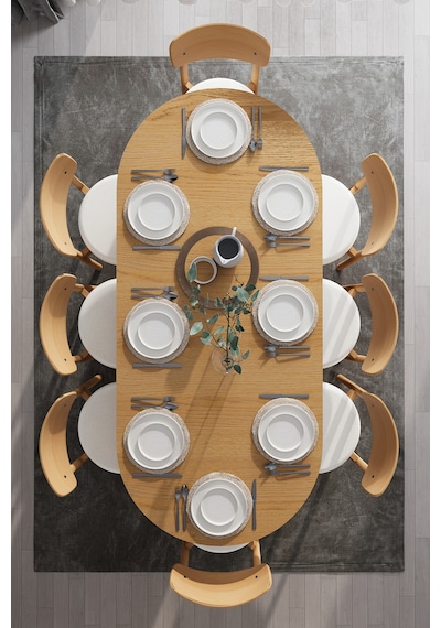 Modern 8 Kişilik Mutfak Yemek Masası Ve Sandalye %100 Mdf Mutfak Yemek Odası Masası Takımı Ymt08 Karına Modern 8 Kişilik Mutfak Yemek Masası Ve Sandalye %100 Mdf Mutfak Yemek Odası Masası Takımı Ymt08 Karına