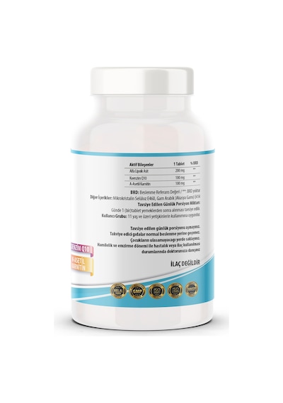 L-carnitine Alpha Lipoic Acid 200 Mg Coenzyme Q10 100 Mg 180 Tablet