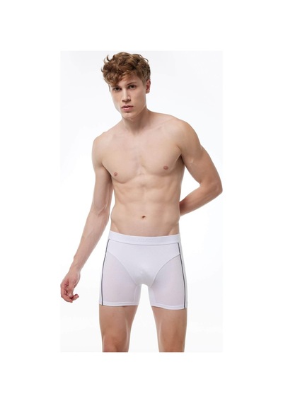 Malabadi 017 Erkek Biyeli Modal Boxer-Beyaz