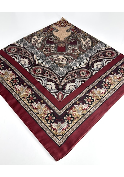 Miray Nevada Büyük Boy Organik Pamuk Eşarp - 120 X 120 - 06452 Bordo