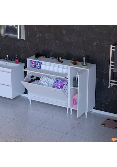 Modilayn Yenice 135x97x32,5 Cm 3 Raflı Ve 3 Sepetli Dolap İle Çamaşırlarınız Artık Daha Düzenli. Beyaz Modilayn Yenice 135x97x32,5 Cm 3 Raflı Ve 3 Sepetli Dolap İle Çamaşırlarınız Artık Daha Düzenli. Beyaz