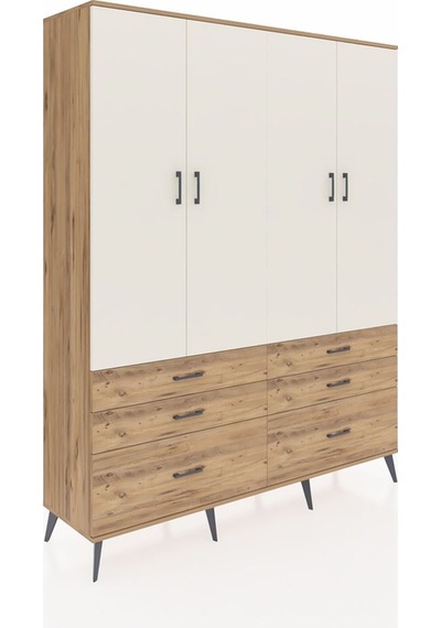 Hyperion Gardrop 8 Raflı 6 Çekmeceli 4 Kapaklı 176x44x221 Çam-aytaşı/çam Beyaz Hyperion Gardrop 8 Raflı 6 Çekmeceli 4 Kapaklı 176x44x221 Çam-aytaşı/çam Beyaz