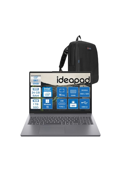 Lenovo IdeaPad Slim 3 16IRH10 83K2001VTRH05 i7-13620H 24 GB 1 TB SSD 16" W11H Dizüstü Bilgisayar + Zetta Çanta