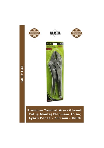 Premium Tamirat Aracı Güvenli Tutuş Montaj Ekipmanı 10 İnç Ayarlı Pense - 250 Mm - Kilitli