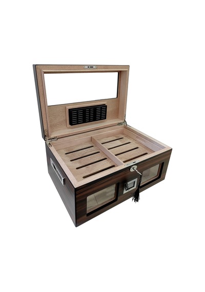 Falconetti Kahve 2 Katlı Camlı Dijital Humidor Puro Kutusu rc59kh