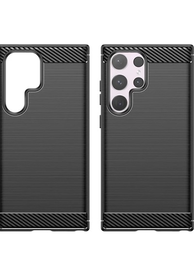 Microcase Sam S24 Ultra Brushed Carbon Fiber Silikon Kılıf-al3332