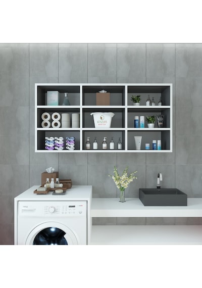 Kenzlife hazır mutfak hortus22 gri 060*120*22 banyo dolabı raflı kapaksız arkalıklı
