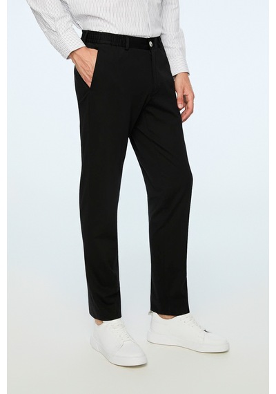 Morven Erkek Siyah Rayon Trend Düz Slim Fit Pantolon 26ms003038001 Siyah