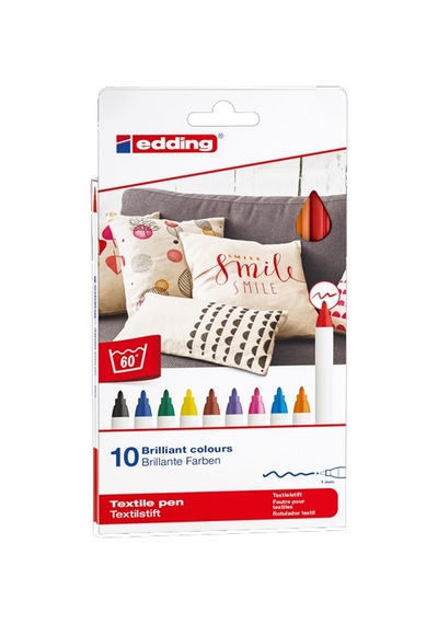 Edding Kumaş Boyama Kalemi 10 Lu Basıc 4600 Çok Renkli