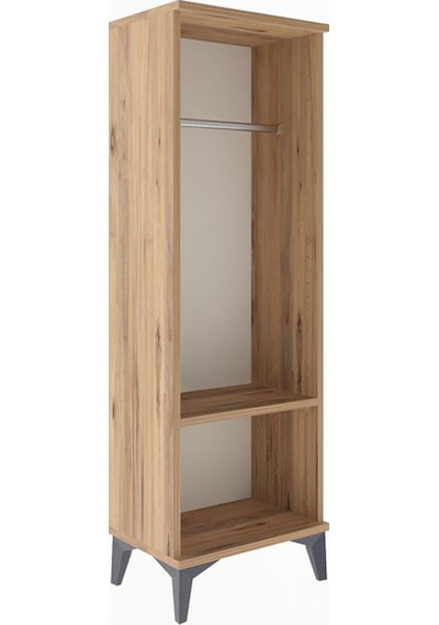 Arges Dolap Tek Raflı Tek Askılı 44x30x134 Çam-çam Çam