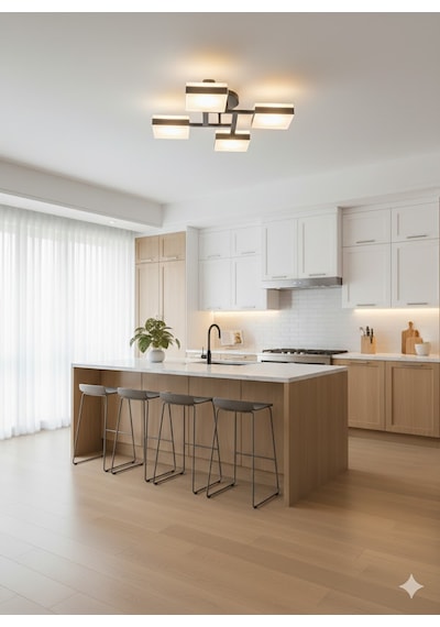 Modern Led Avize Ofis ,genç Odası , Mutfak, Salon Siyah