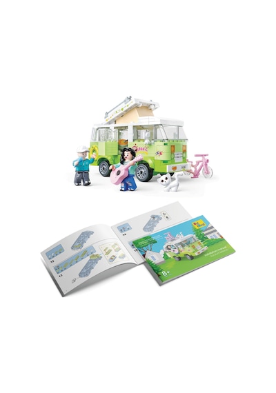 Ogi Mogi Toys Eğitici Bloklar Işıklı Yeşil Karavan 304 Parça, Yapı Seti
