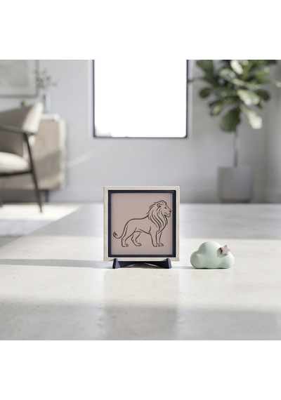 Minimalist Aslan Silüetli Modern Dekoratif Obje, Yaşam Alanınıza Asalet Katan Estetik Hatıra 10x10cm