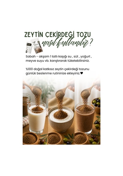 250 Gr Zeytin Çekirdeği Tozu Taze Öğütülmektedir