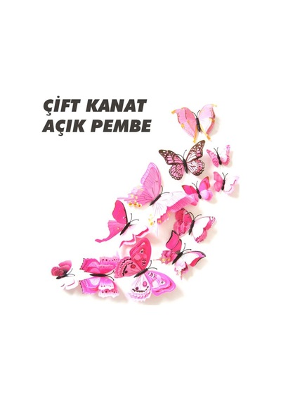 Çift Kanatlı Kelebek Özel Kelebekler 3D Pvc Duvar Ve Buzdolabı Sü