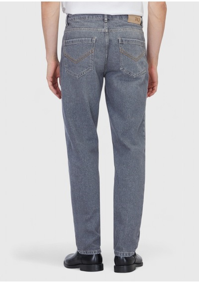 Ramsey Gri Düz Regular Fit Denim %100 Pamuk Pantolon