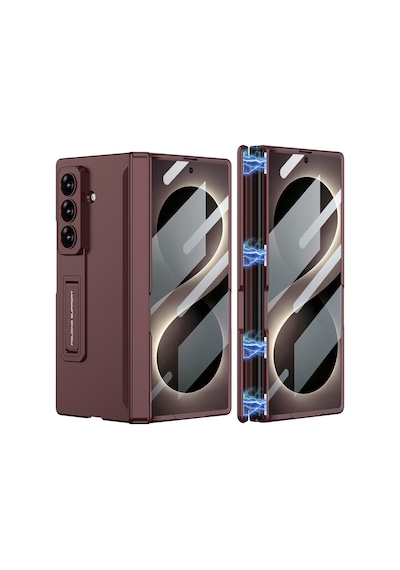 Samsung Galaxy Uyumlu Z Fold 8 Ultra Kılıf M-magnet Standlı Case Koyu Mor