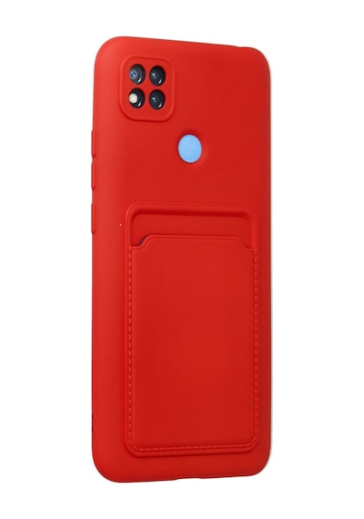 Xiaomi Redmi 9c Uyumlu Kılıf Kelvin Kartvizitli Silikon - Kırmızı