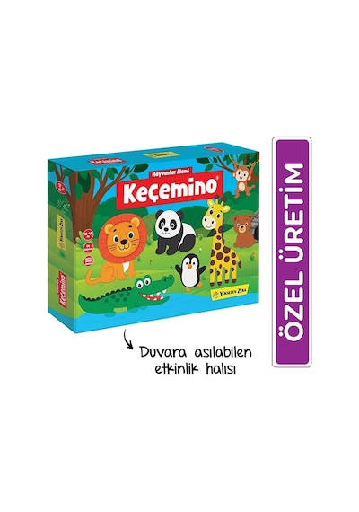Keçemino Etkinlik Halısı - Hayvanlar Alemi 4 Adet