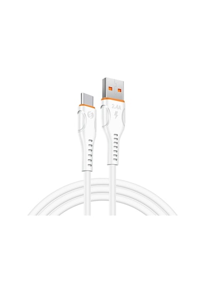 S-link Sl-ec50 Sl-ec50t 5v 2400ma Type-c Kablolu 2 Usb Çıkışlı Beyaz Ev Şarj Adaptörü Kdo