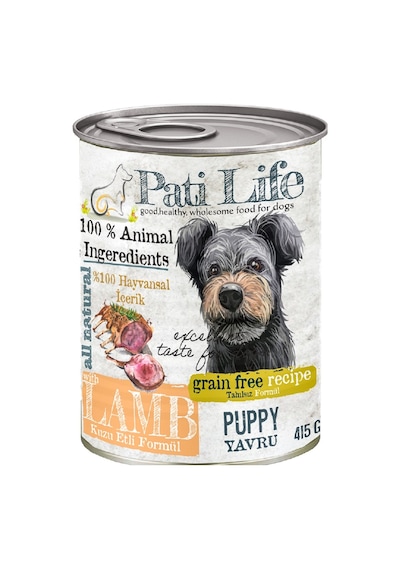 Pati Life Tahılsız Kuzu Etli Konserve Yavru Köpek Maması 24 x 415 G