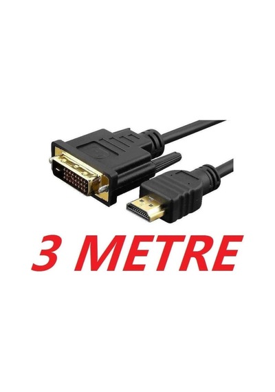 Hdmi To Dvi 24+1 Çevirici Çift Yönlü Monitör Kablosu 3 Metre