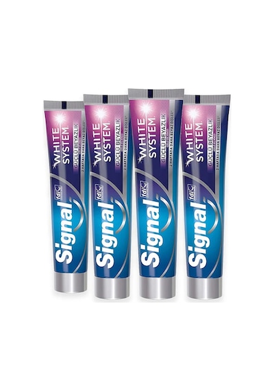Signal White System Güçlü Beyazlık Güçlü Diş Minesi Diş Macunu 4 x 75 ML