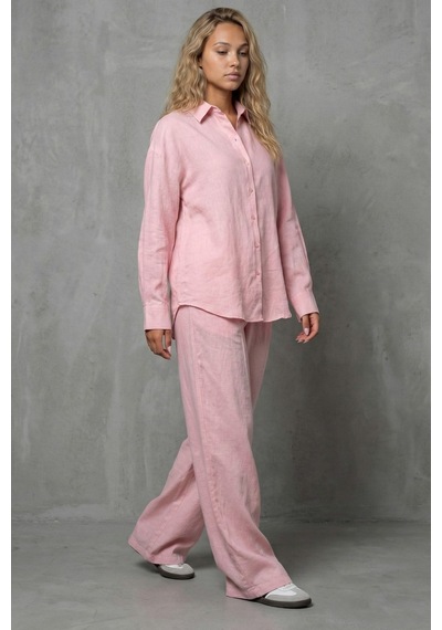 Madmext Pembe Basic Kadın Gömlek Pantolon İkili Takım Mg2352