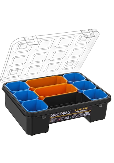 Super Bag Küp 100 Bölmeli Vida Çivi Düğme Taşıma Organizer Kutu N11.1175