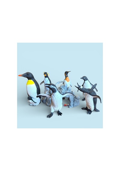 Penguen Hayvan Oyuncak Aile 11 Cm 6 Adet Masa Ve Pasta Dekor Süs