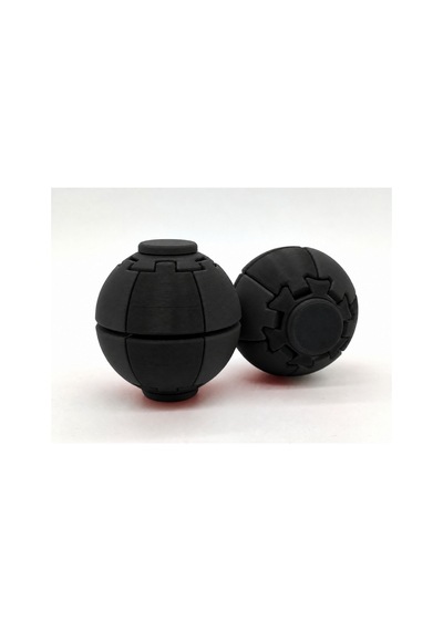 Alvera Press Küresi 3d Baskı Dönüşen Mekanik Fidget Stres Oyuncağı-siyah-siyah