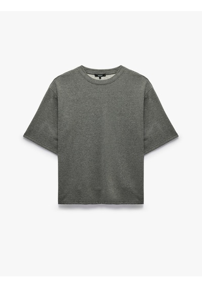 Koton Etiket Detaylı Üç İplik Rahat Kalıp Bisiklet Yaka Kısa Kollu Sweatshirt Gri 7wam70209mk Koton Etiket Detaylı Üç İplik Rahat Kalıp Bisiklet Yaka Kısa Kollu Sweatshirt Gri 7wam70209mk