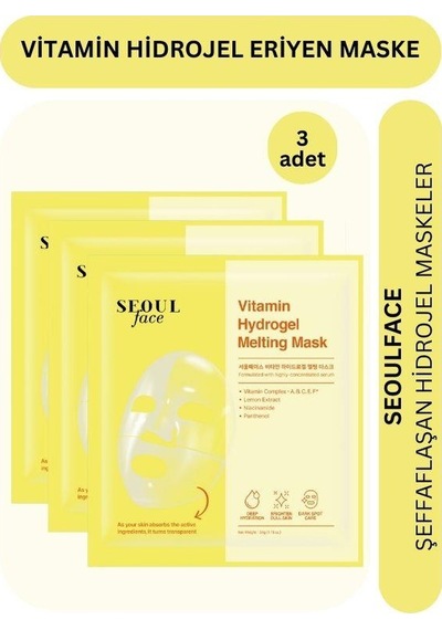 Dermal Seoulface Vitamin Hydrojel Şeffaflaşan Eriyen Maske 34g 3 Adet