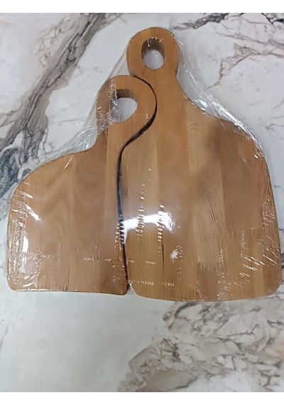 2'li Ahşap Dekoratif Kesme Ve Sunum Tahtası Ahşap